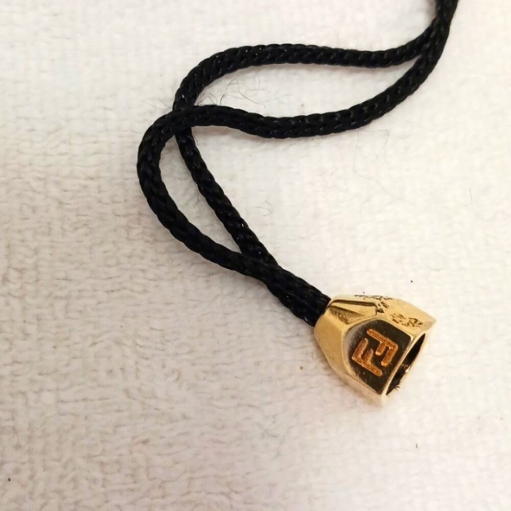 Fendi Gold Pendant Rope Necklace Modern Contemporary Minimalist Bohemian Vintage - Picture 16 of 16
